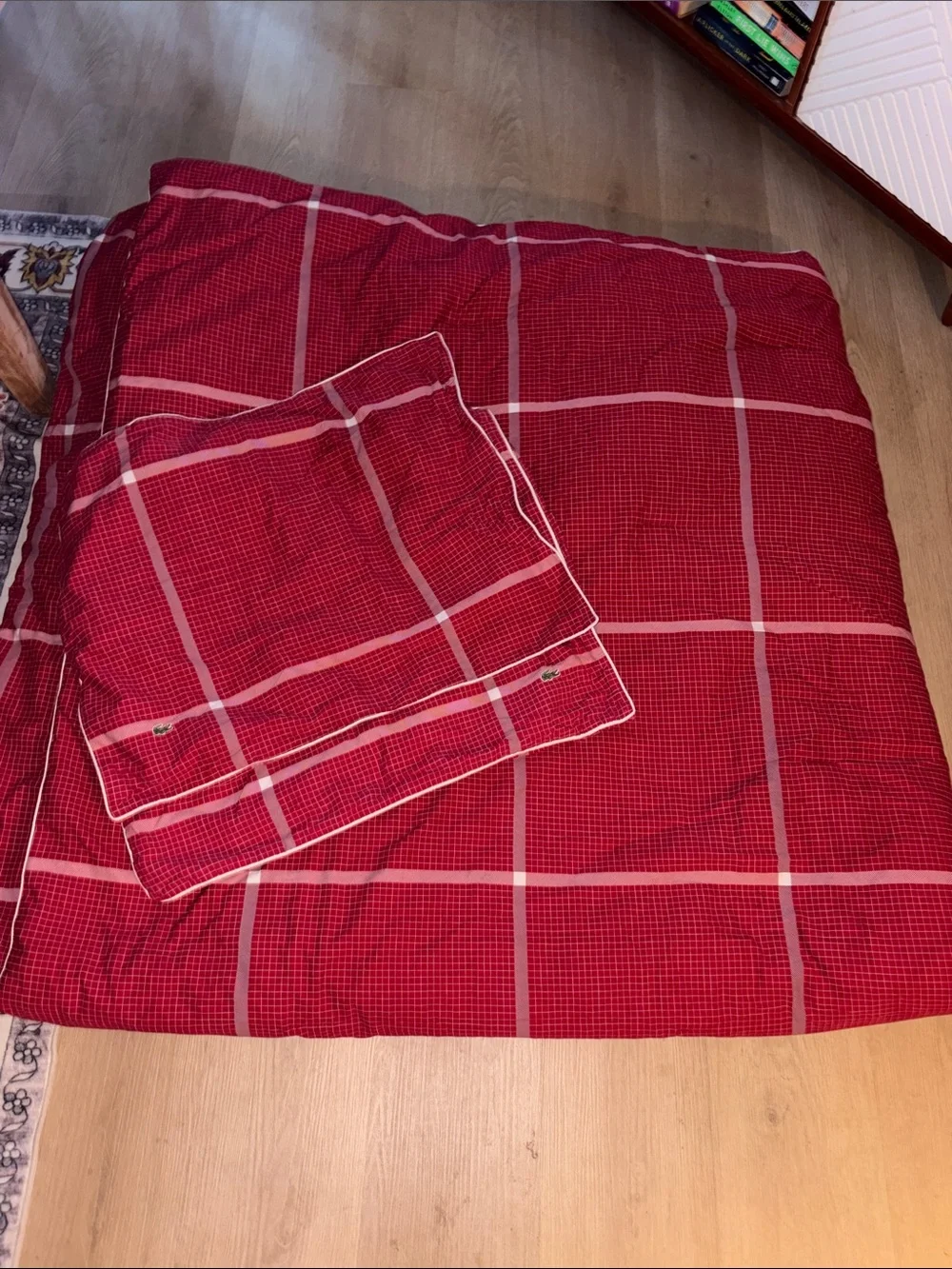 🍓LACOSTE red plaid F/Q comforter set